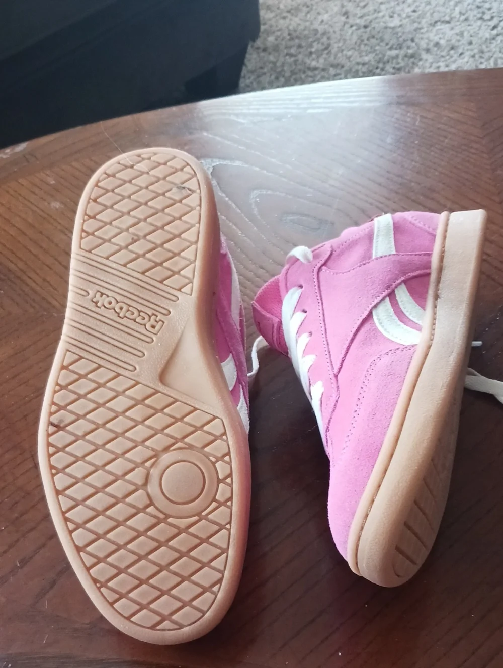 Reebok Women's Bright Pink Lace-Up Athletic Sneakers